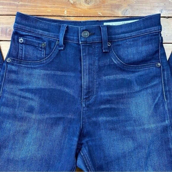 Rag bone Mojave high rise 10 inches ripped knees skinny dark blue made USA 28 - Picture 5 of 12